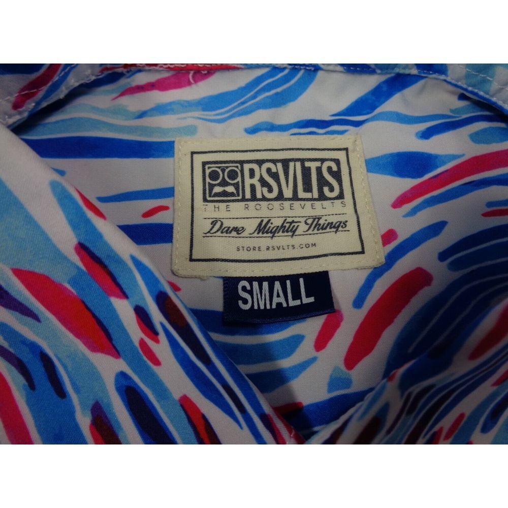 RSVLTS Shirt Mens S Blue Waves Surfer Sunset Hawaiian Dare Mighty Things - Picture 10 of 12